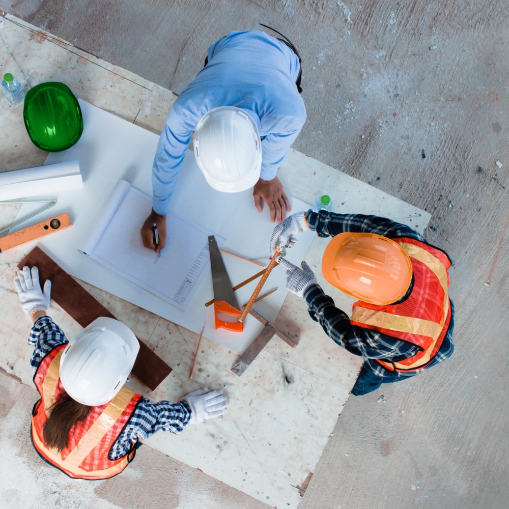 Construction planning on site