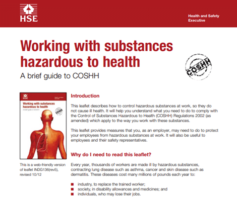 A Brief Guide to COSHH