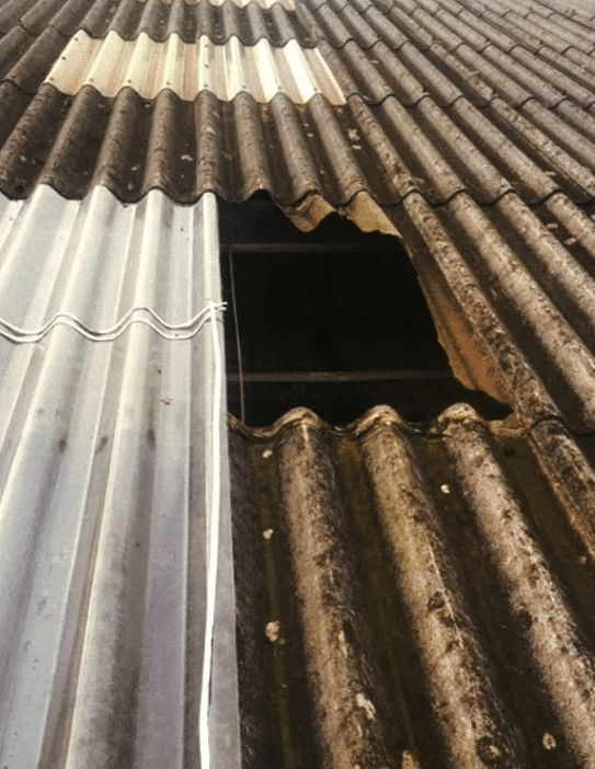 The roof Billy had been working on